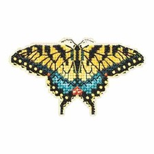Yellow Swallowtail Butterfly Beaded Cross Stitch Kit Mill Hill Spring Bouquet