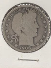 🌴1908 Barber Half Dollar  (SILVER)