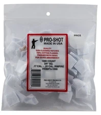 Pro-Shot Cleaning Patches For .17 - .22 Caliber Rimfire Cotton 1000 Count 341000