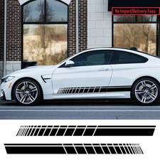 Car Sticker Body Door Side Decals Skirt Stripes Matte Glossy Vinyl Stickers 2Pcs