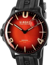 U-Boat 8697/B Darkmoon Red PVD Soleil Mens Watch 44mm 5ATM