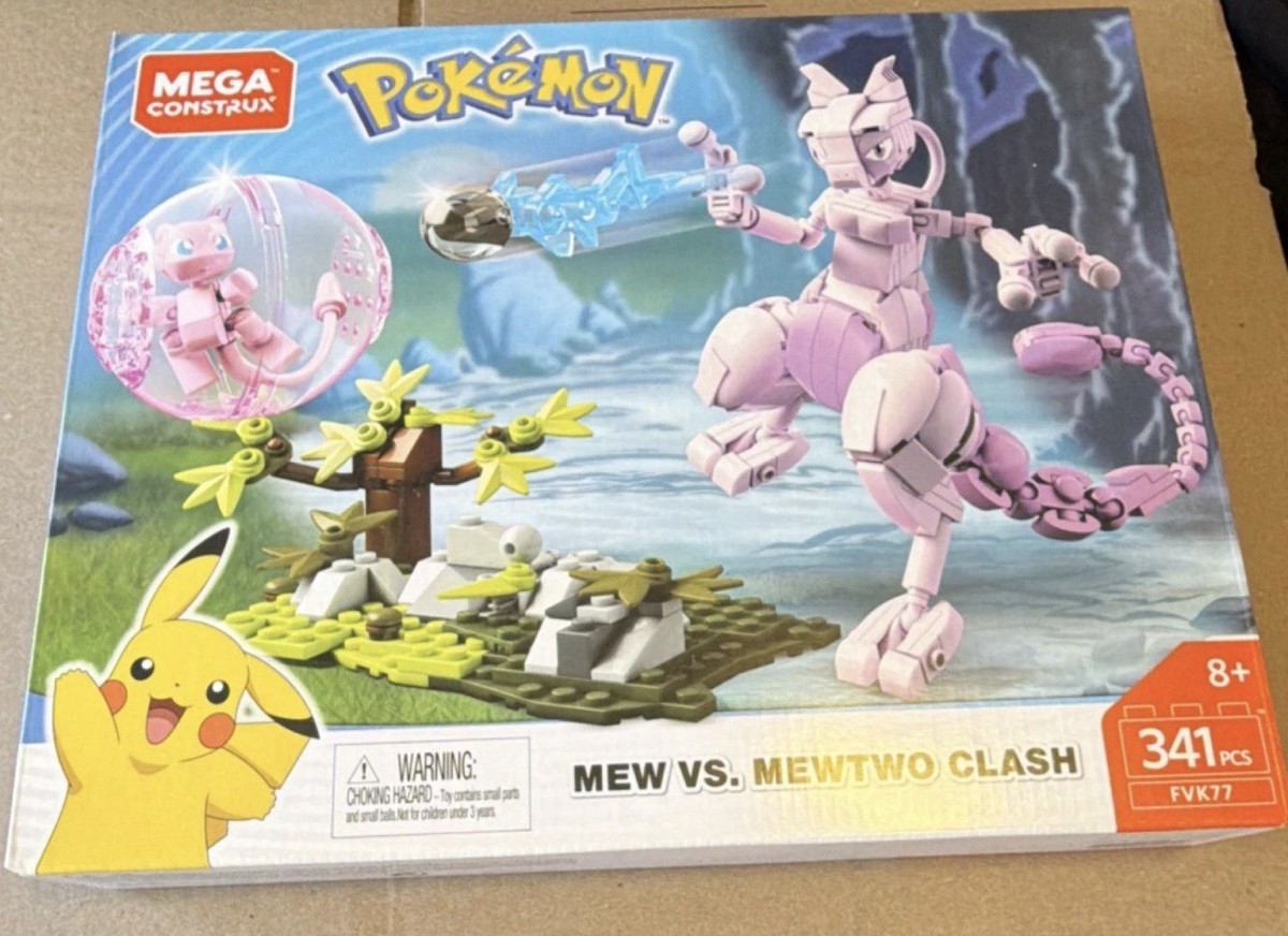 MEGA Construx Pokémon Mew vs. Mewtwo Clash 341 Piece Set FVK77 NEW 