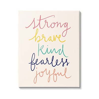 Fearless Motivational Words Phrase Rainbow Calligraphy List, Design by Heathe...