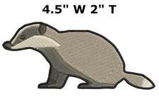 Cute Badger Embroidered Patch Iron-On Applique Trees Wildlife Nature Kids Crafts