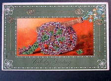 Birthday Greetings Antique Postcard FABULOUS image Printed Germany - 2777