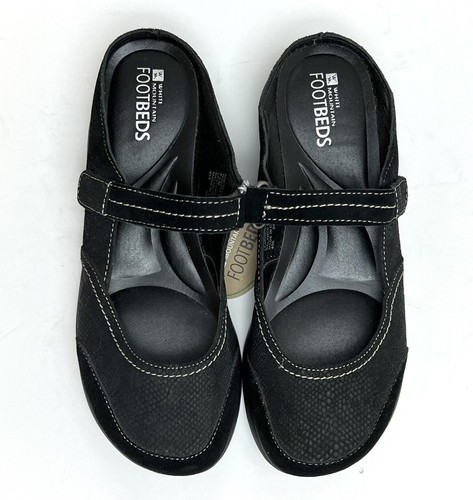 White Mountain NEW Womens Footbeds Slip On Mary Jane Mules Clogs Black Sz 8.5 - Picture 6 of 11