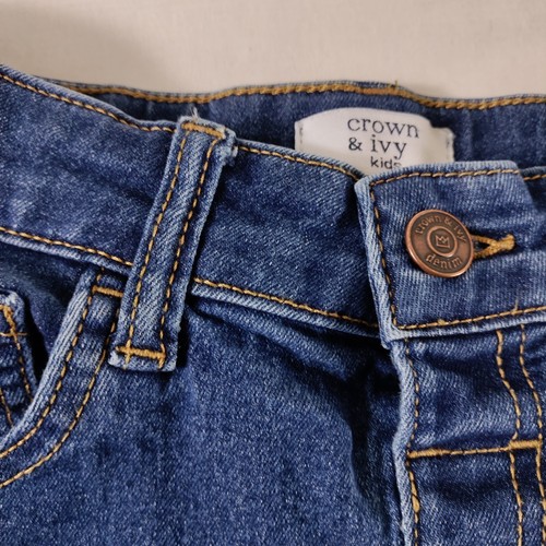 Crown & Ivy Kids Shorts Girl’s Size 14 (24.5x2 Actual) Denim Flamingo Spring - Picture 8 of 19