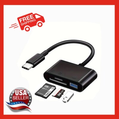 USB-C 3-in-1 Hub Adapter Converter SD Card Reader
