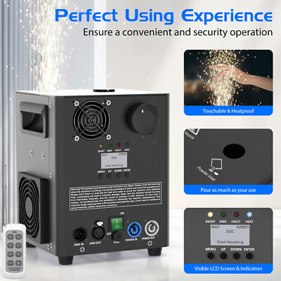 1200W Cold Spark Machine Stage Effect DMX Firework DJ Event Party Wedding NEW