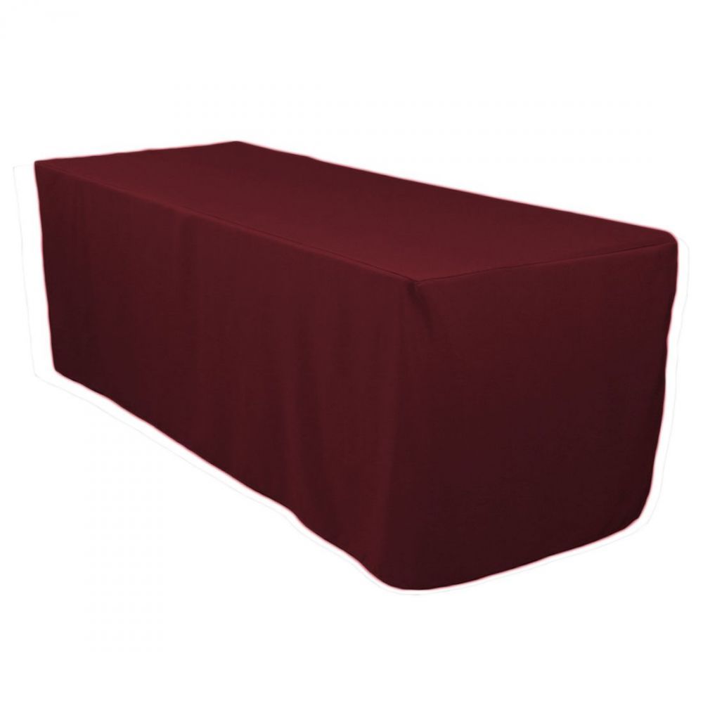 LinentTablecloth 6 ft. Fitted Polyester Tablecloth for Weddi