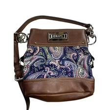 Ralph Lauren Cross Body Purse Chaps Shoulder Bag Paisley Adjustable Strap u