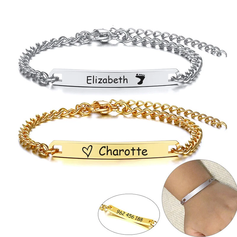 Silver Bracelet With Children's Names 2024 | favors.com