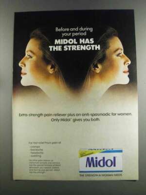 1982 Midol Medicine Ad - Before and During Your Period