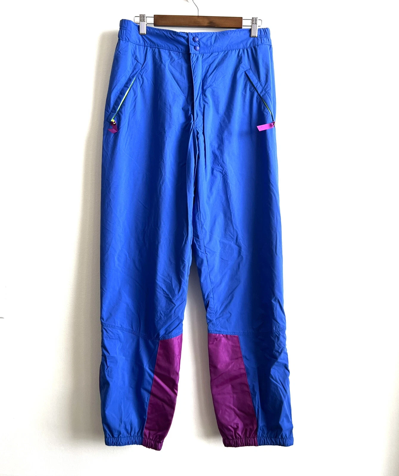 VINTAGE Patagonia Snow Pants Mens Large Blue Nylon Outdoors USA MADE 30x33