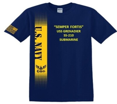 USS GRENADIER  SS-210  SUBMARINE *VINYL&SILK SCREEN*NAVY LICENSED SHIRT