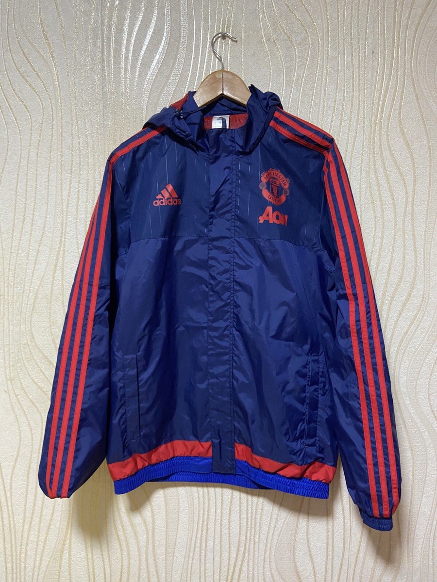 MANCHESTER UNITED 2015 2016 FOOTBAL SOCCER RAIN JACKET ADIDAS