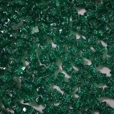 Star Beads Green Glitter Sparkle Large Hole Pony Beads Made in USA
