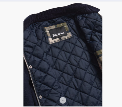 美品 Barbour Bedale Wool NAVY ブリステックスツイード