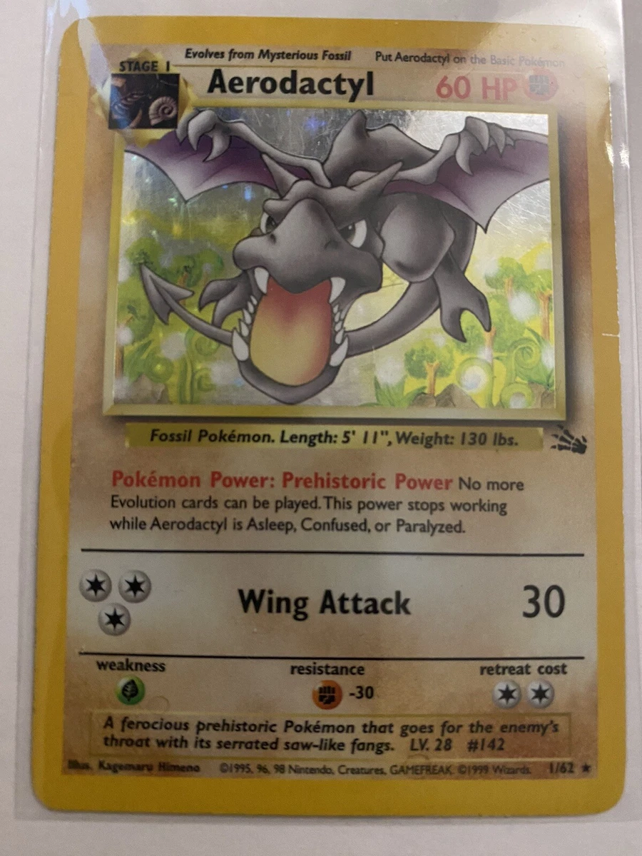 Buy Pokémon 1st Edition Fossil Aerodactyl Holo 1/62 Rare Vintage