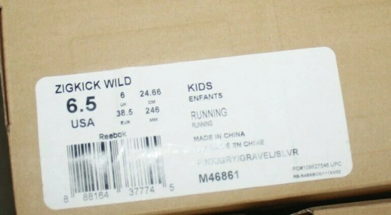 NUEVO EN CAJA REEBOK ZIGKICK WILD M46861 TALLA JUVENIL 6,5 ROSA/GRIS ENVÍO GRATUITO Foto 3 de 3