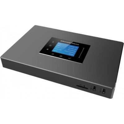 Grandstream UCM6301 IP-PBX-Anlage grau 500 Benutzer 1x FXS, 1x FX0, LCD-Display
