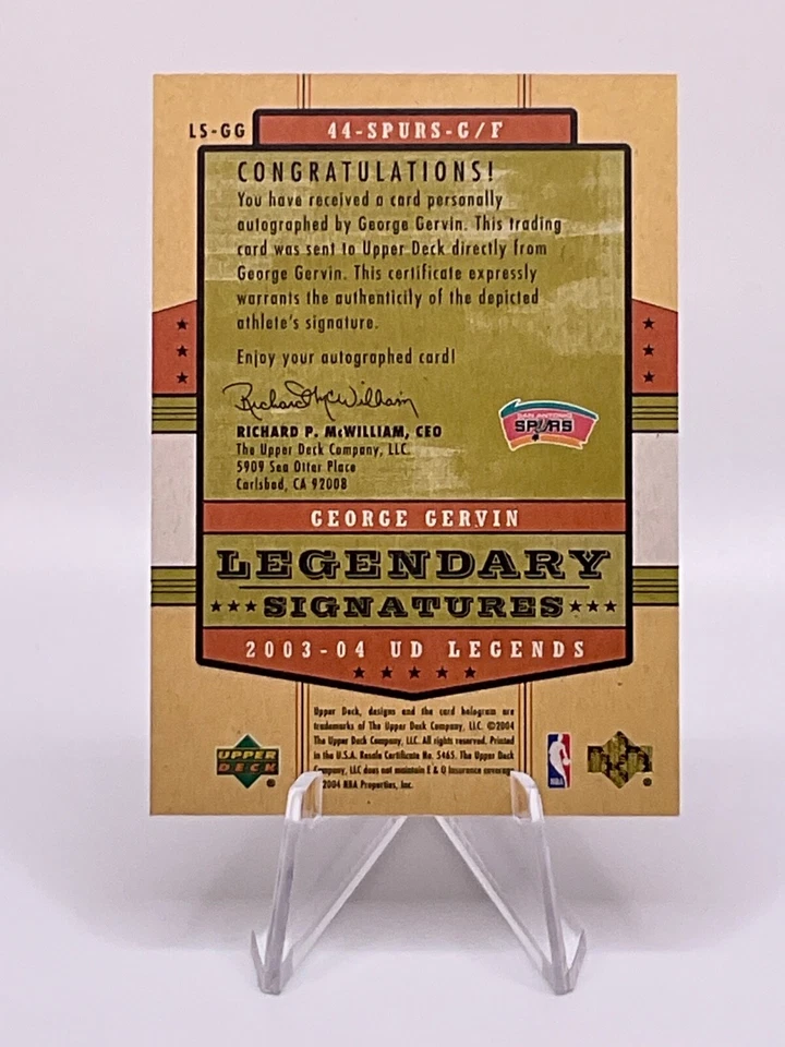 George Gervin 2003-04 UD Legends Legendary Signatures #LS-GG S.A. Spurs Sharp! - Image 2 of 2
