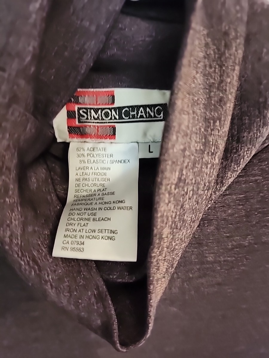 ‪‪❤︎‬ Womens Simon Chang LS Brown Turtleneck Shirt Size L | eBay