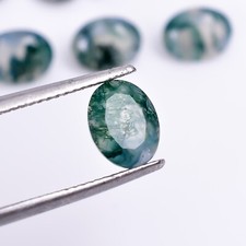 Natural Moss Agate Oval Shape Faceted Loose Gemstone For Jewelry Making 7X5 mm