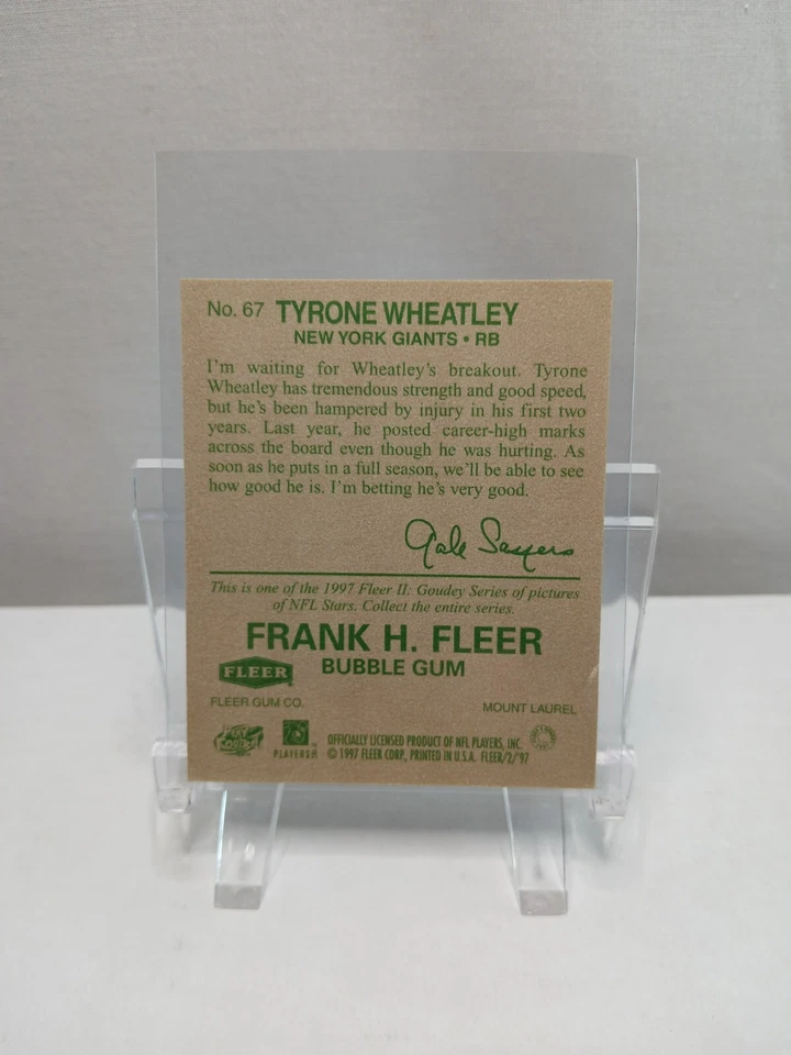 1997 Fleer Goudey II Tyrone Wheatley #67 New York Giants - Image 2 of 2