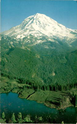 Mount Rainier, Washington, Tolmie Peak, Lake Eunice, Boston, Mass. Postcard