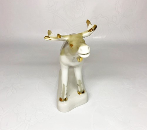 Porcelain figurine Elk gold plated - soviet vintage statuette USSR - Picture 8 of 10