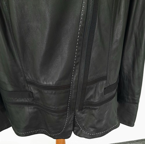 ELIE TAHARI - Soft REAL LEATHER Jacket BLACK Size 3X 26/28 - Picture 8 of 15