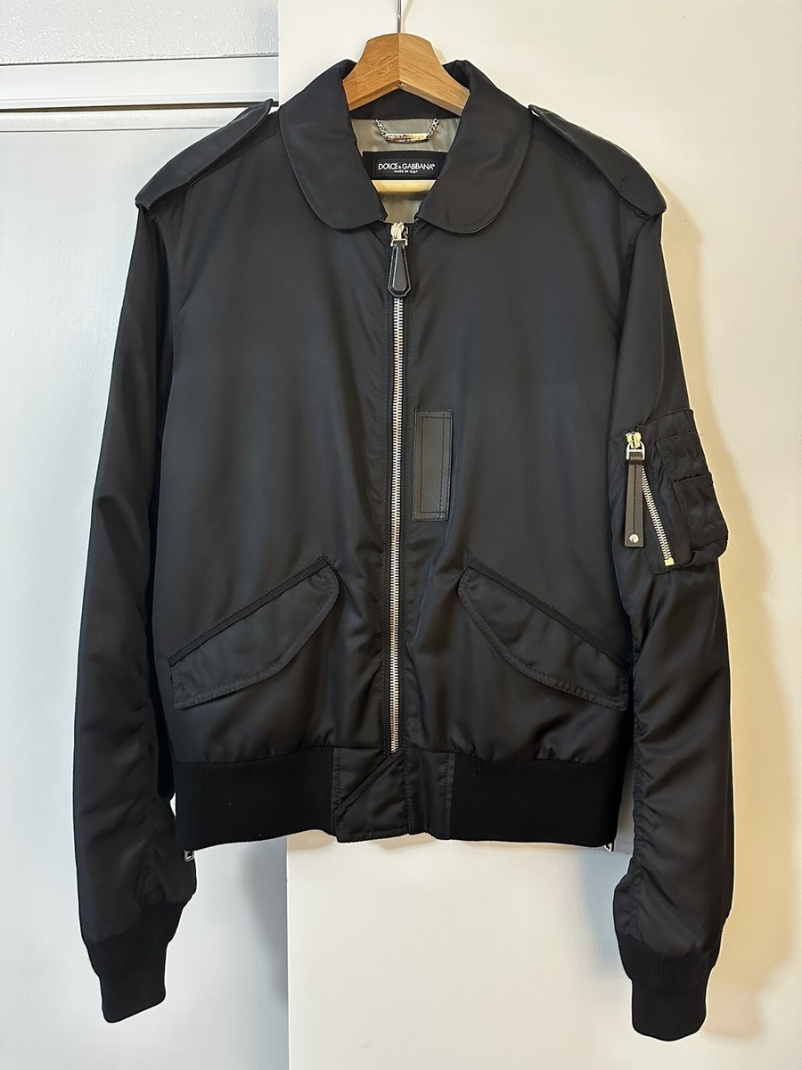 NEW* Dolce & Gabbana Oversized Bomber Jacket Black Men Size S (46 