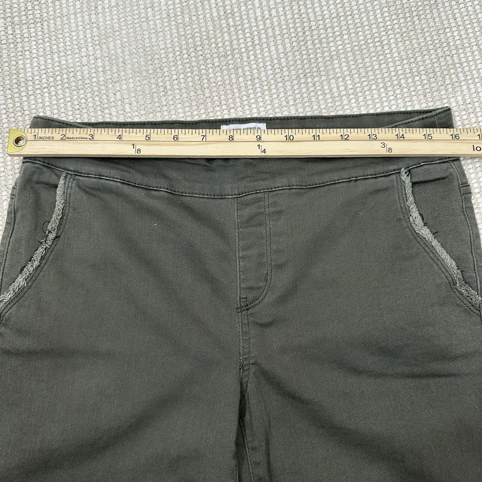 Pantalones para mujer Westbound verde oscuro dobladillo crudo recto tiro alto talla 6 Foto 4 de 4