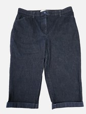 LL Bean Jean Capri Pants women size 16 Petite Classic Fit Straight Blue Denim