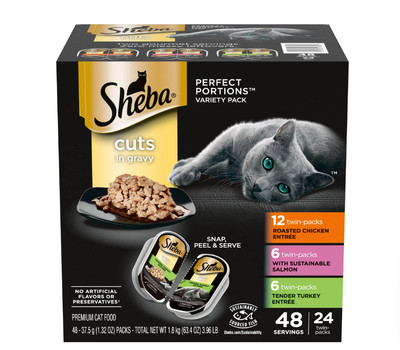 Sheba Perfect Portions Wet Cat Food Variety Pack, 1.32 oz Trays (24 Pack)