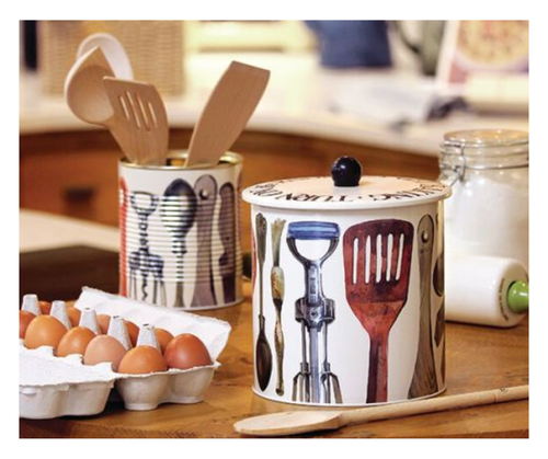 Emma Bridgewater 'Making & Baking' Biscuit Barrel Tin - Picture 2 of 2
