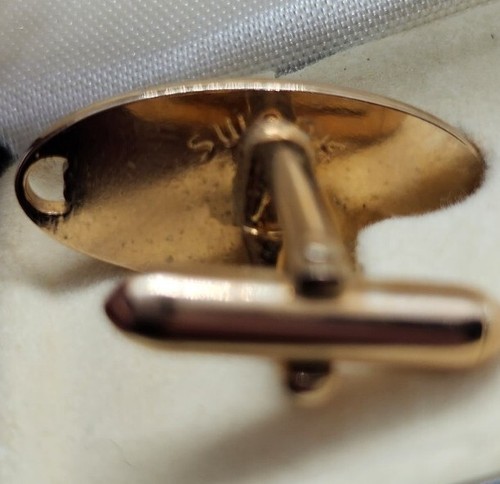 Vintage Swank Sral of Fashion Links Cufflinks Set Gold Tone Formal Original Box - Picture 7 of 9