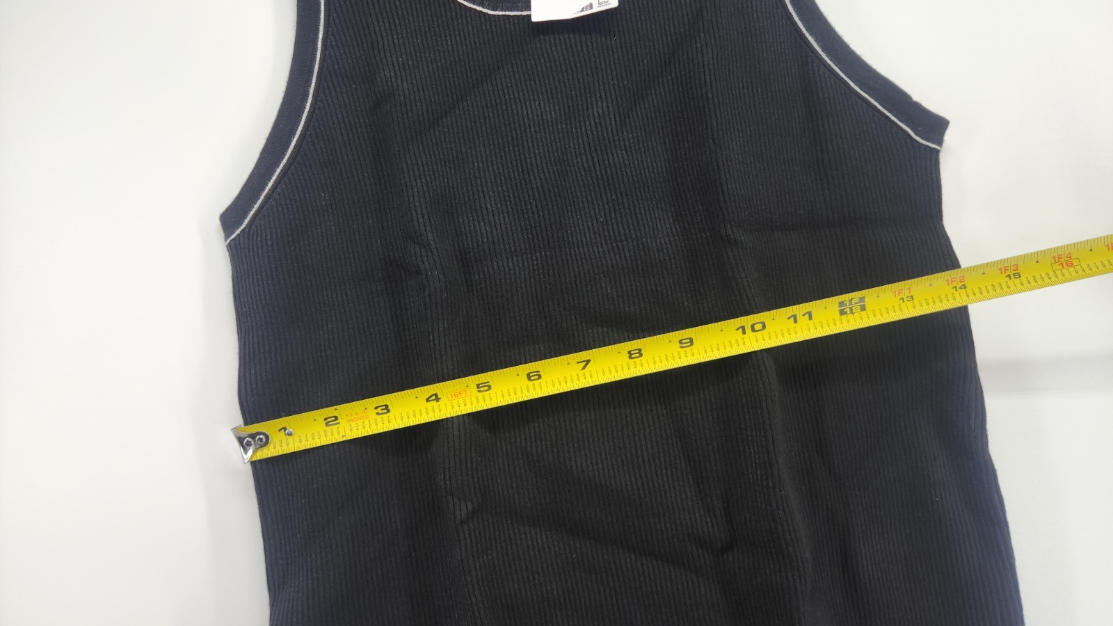 Mango MNG Womens XL Black Contrasting Trim Ribbed Top Tank NWT thumbnail 8