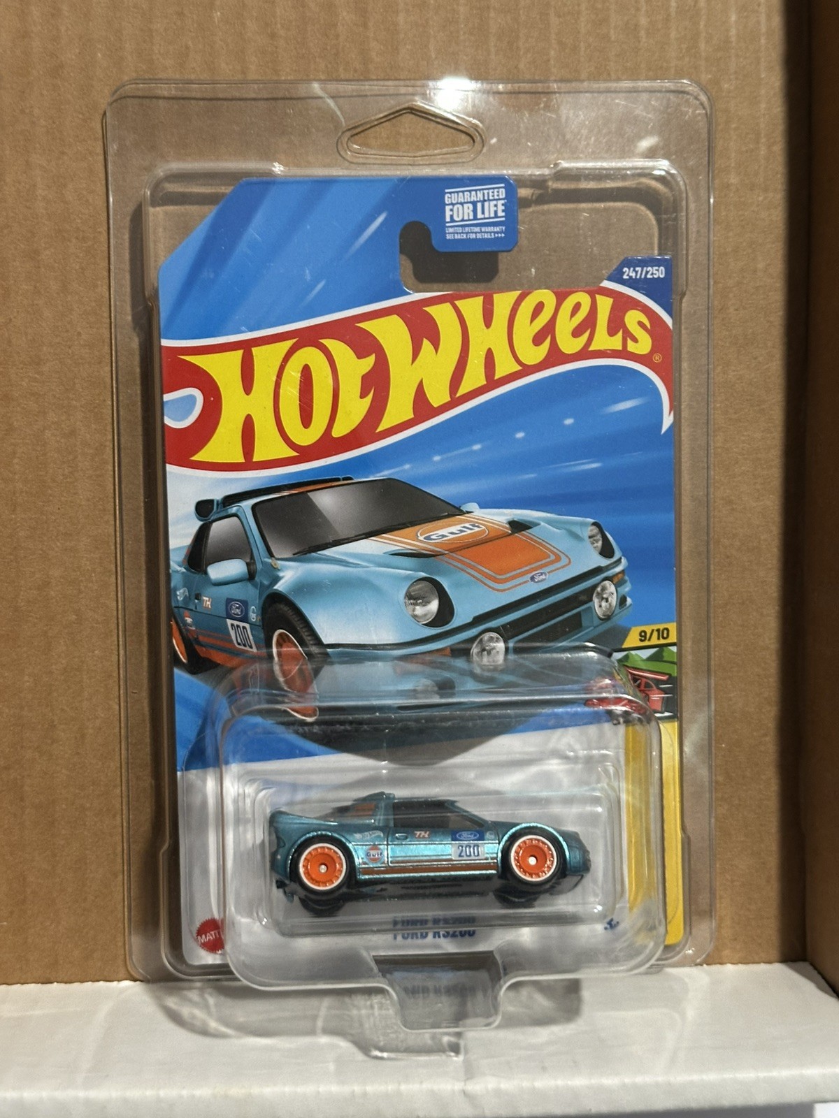 2025 Hot Wheels Super Treasure Hunt Ford RS200 Gulf  With Protector Case