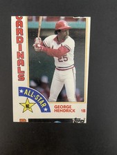 Miscut Error 1984 Topps #386 - George Hendrick - All Star