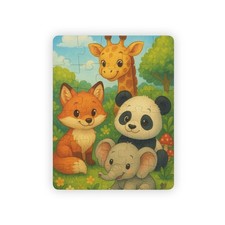 Animal Puzzle for Kids   30-Piece Jigsaw with Fox, Panda, Giraffe  Elephant