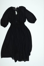 Marks and Spencer Women's Midi Dress Black Beaded Tie Neck NEW
