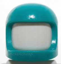 Lego Classic Space Dark Turquoise Minifig Helmet Space Thick Chin Strap Reissue
