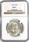 1949-S FRANKLIN Silver Half Dollar NGC MS 61