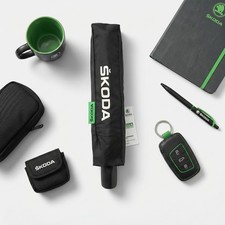 Skoda Umbrella Car Accessories New Authentic Compact Folding Windproof Brolly