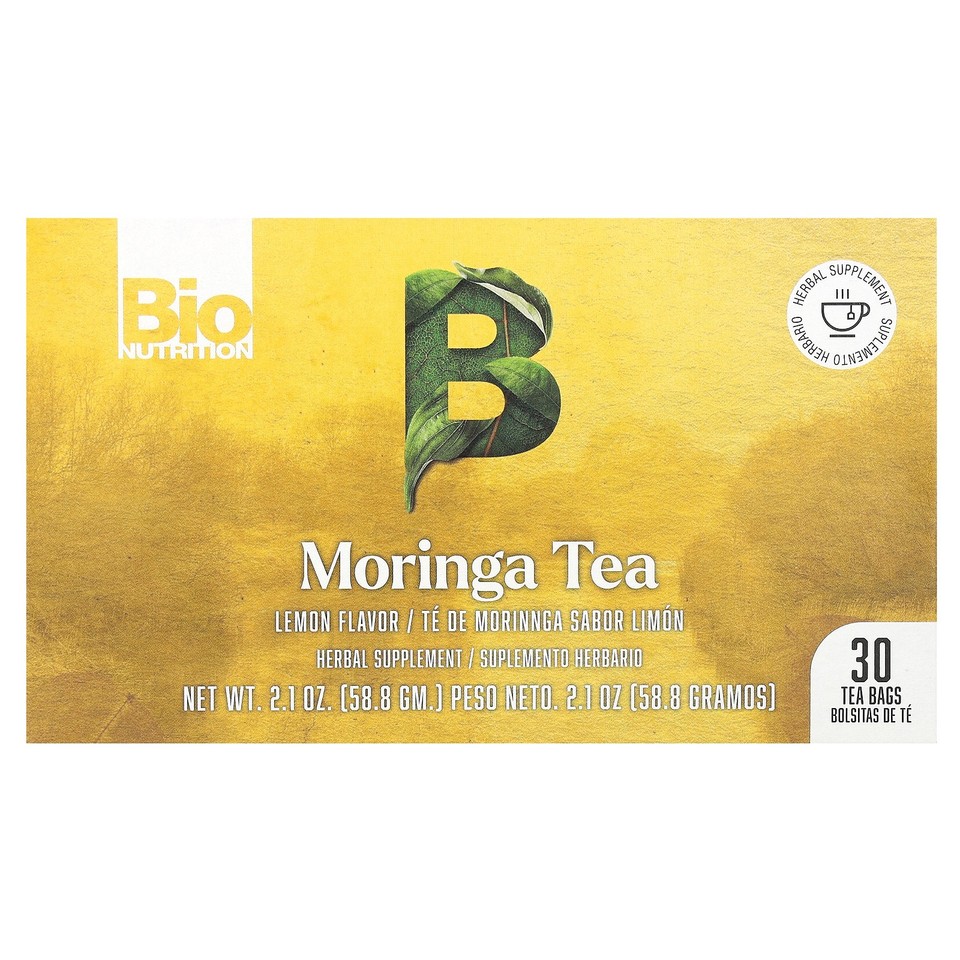 Moringa Tea, Lemon, Caffeine Free, 30 Tea Bags, 2.1 oz (58.8 g)