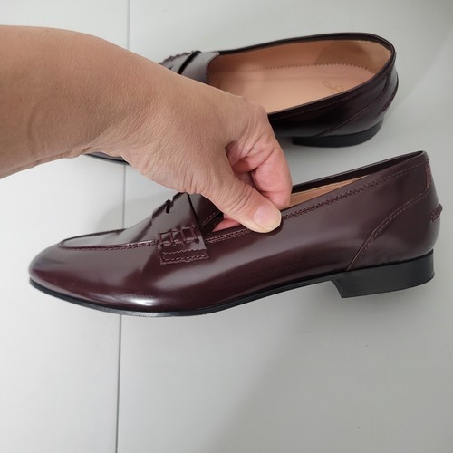 J Crew 9 Academy Penny Loafer In Beet Red & Brown - Picture 8 of 12