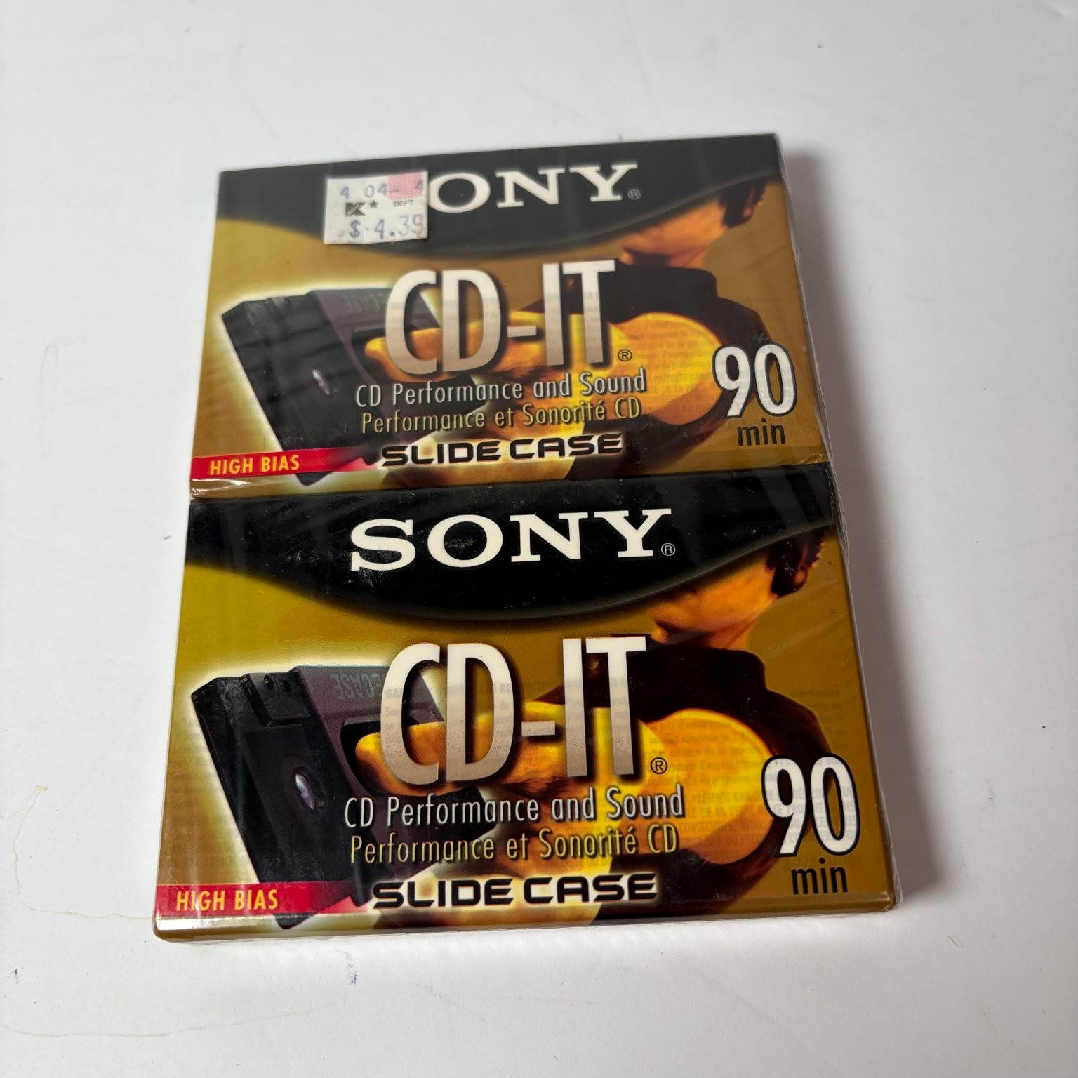 Sealed Sony CD-IT 90 Minute High Bias Type II Audio Cassette Tapes 2-Pack