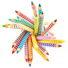 Lápices de colores Norma Kiut 24ct - núcleo de 4 mm de grosor, no tóxicos, estuche rígido, escuela